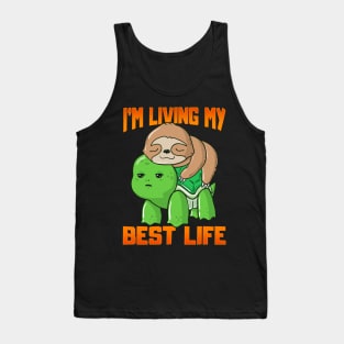 Sloth & Turtle I'm Living My Best Life Adorable Tank Top